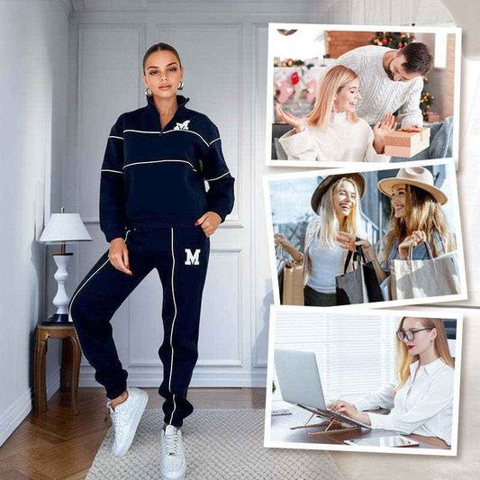 Womens 2 Piece Outfits Lounge Hoodless Pullover Sweatshirt Sweatsuit Sets Sweatshirt Baggy Fashion Sweatpants With Pockets - Sultani Trade Company