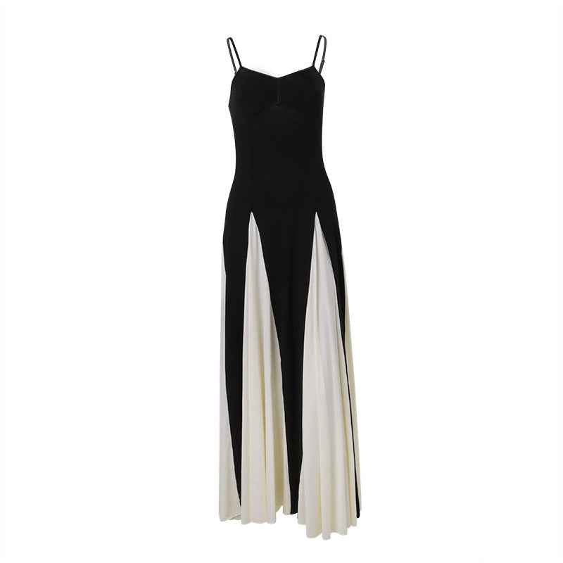 Women's Color Contrast Sling Dress - Trendy Summer Fashion - Sultani Trade Company