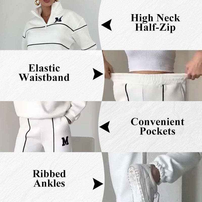 Womens 2 Piece Outfits Lounge Hoodless Pullover Sweatshirt Sweatsuit Sets Sweatshirt Baggy Fashion Sweatpants With Pockets - Sultani Trade Company