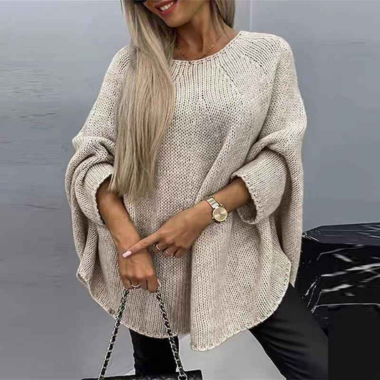 Winter Loose Batwing Sleeve Pullover Sweater Fashion Oversized Knitted Shawl Sweater Tops For Women Clothing - Sultani Trade Company