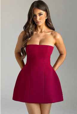 Fashion Summer Backless Tube Dress for Women - Slim Solid Color Short Party Dress - Sultani Trade Company