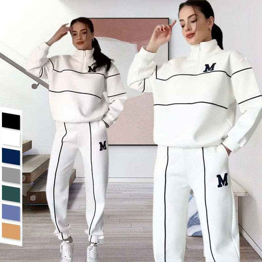 Womens 2 Piece Outfits Lounge Hoodless Pullover Sweatshirt Sweatsuit Sets Sweatshirt Baggy Fashion Sweatpants With Pockets - Sultani Trade Company