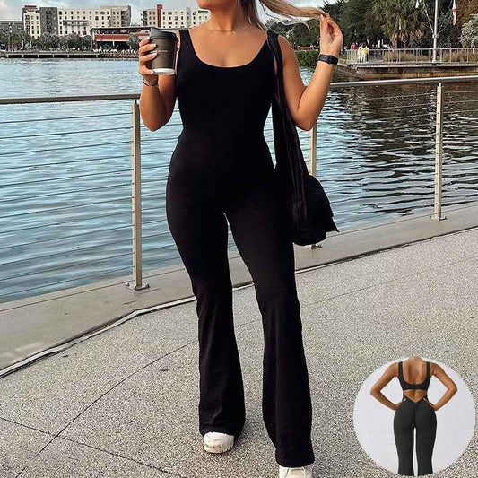 Slim Fit Hip Raise Jumpsuit Sexy Backless Exercise Yoga Clothes - Sultani Trade Company