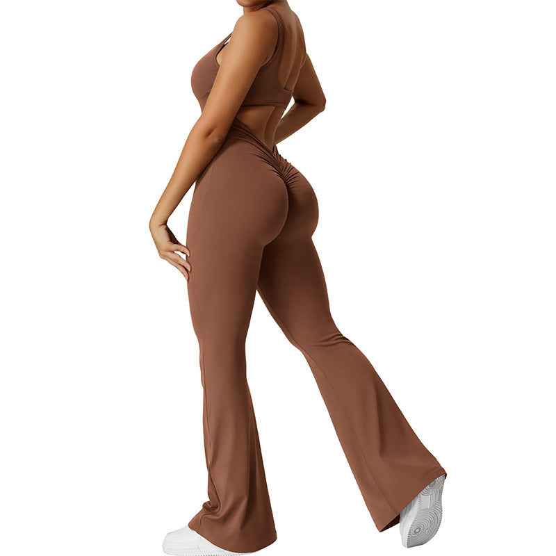Slim Fit Hip Raise Jumpsuit Sexy Backless Exercise Yoga Clothes - Sultani Trade Company