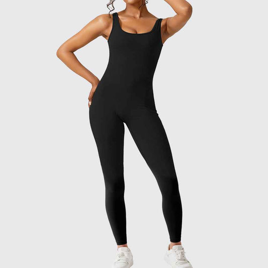 Women Sleeveless Flare Jumpsuits Fitness Yoga Long Pants - Sultani Trade Company