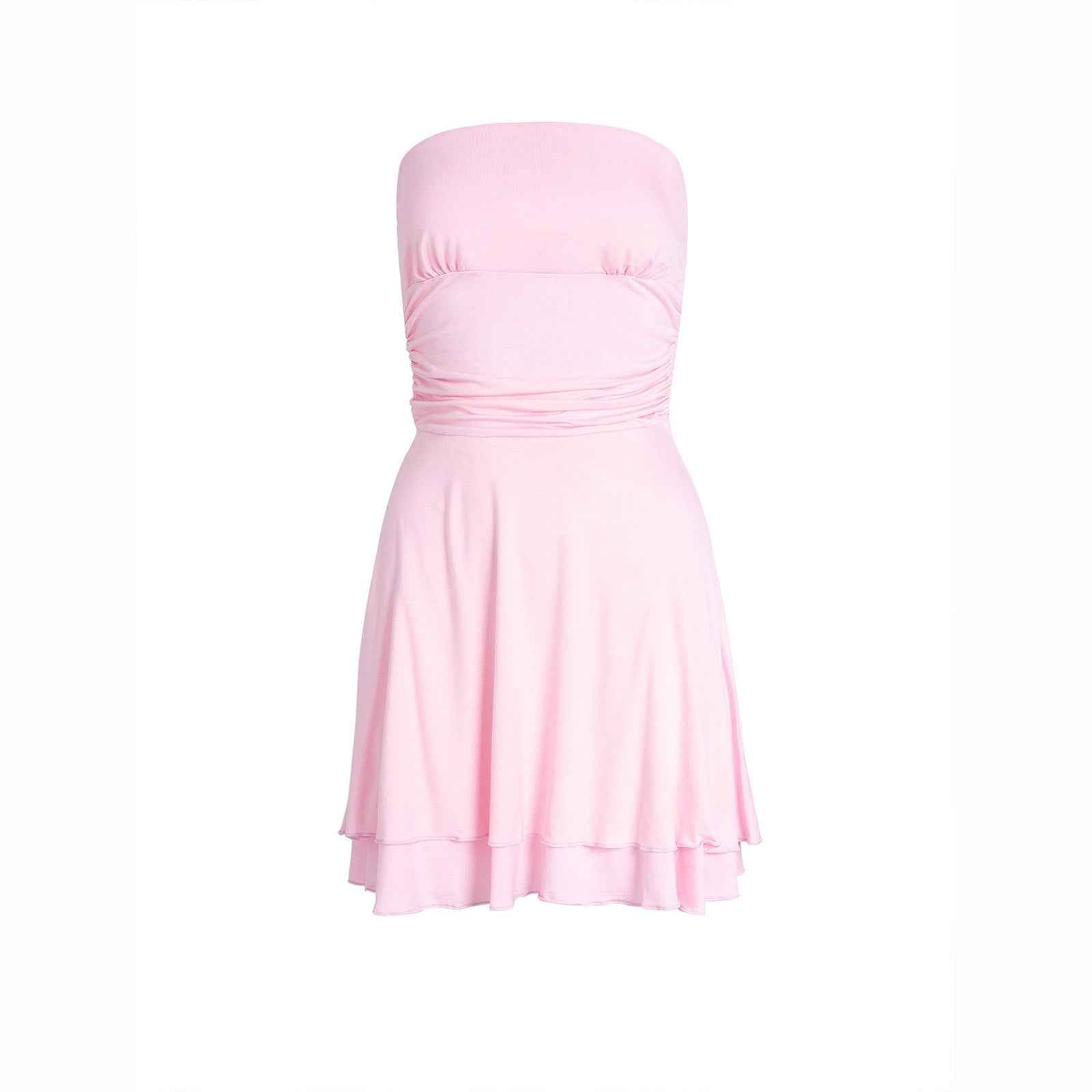 Y2K Tube-top Short Dress Summer Sexy Pleated Tight Dresses For Womens Clothing - Sultani Trade Company