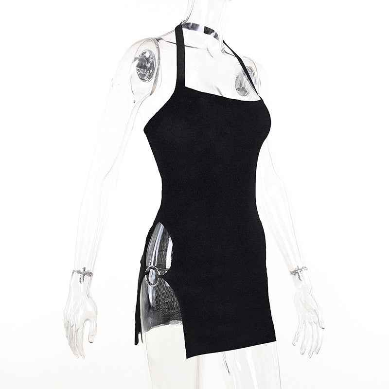 Women's Sling Halter Circle Split Dress
