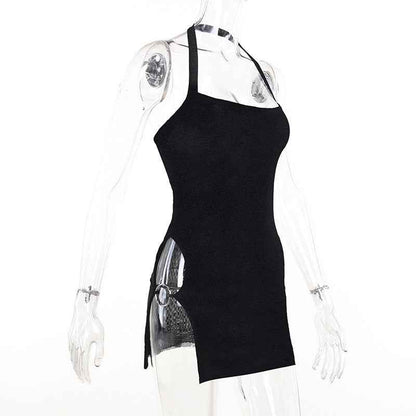 Women's Sling Halter Circle Split Dress