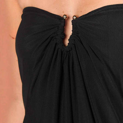 Sweet And Spicy Style Mesh Tube Top Backless Small V-neck Dress