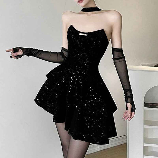 European And American Style Fashion Sexy Tube Top Girdle Short Dress